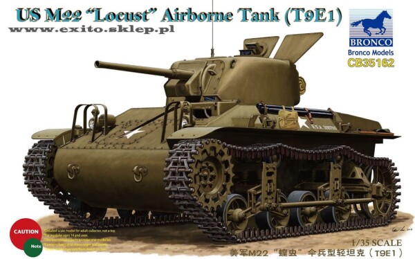 Збірна модель 1/35 Танк US M22 Locust Airborne Tank (T9E1) Bronco 35162 детальное изображение Бронетехника 1/35 Бронетехника