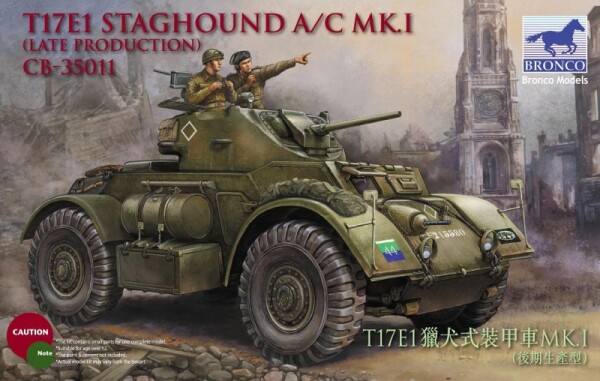 Збірна модель 1/35 бронеавтомобіль T17E1 Staghound A/C Mk. I (Late Production) Bronco 35011 детальное изображение Бронетехника 1/35 Бронетехника