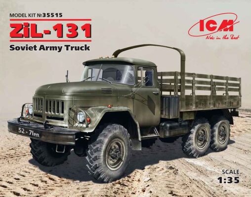 Сборная модель 1/35 Советский армейский грузовой автомобиль ЗиЛ-131 ICM 35515 детальное изображение Автомобили 1/35 Автомобили