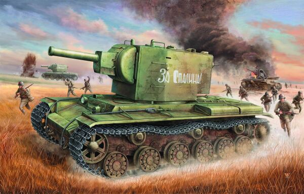 Збірна модель 1/35 Радянський танк КВ-2 Trumpeter 00312. детальное изображение Бронетехника 1/35 Бронетехника