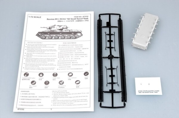 Сборная модель 1/72 Советский танк КВ-1 1941 Трумпетер 07232 детальное изображение Бронетехника 1/72 Бронетехника