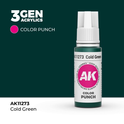 Акрилова фарба COLD GREEN - COLOR PUNCH / ХОЛОДНО ЗЕЛЕНИЙ AK-interactive AK11273 детальное изображение General Color AK 3rd Generation
