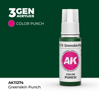 Акрилова фарба GREENSKIN PUNCH – COLOR PUNCH / ЗЕЛЕНОШКІРСЬКИЙ УДАР AK-interactive AK11274 детальное изображение General Color AK 3rd Generation