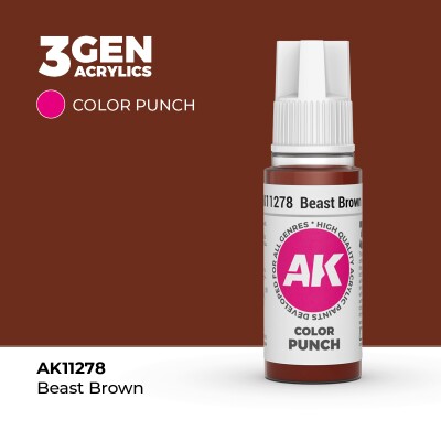 Акрилова фарба BEAST BROWN - COLOR PUNCH / ЗВІРЯНИЙ КОРИЧНЕВИЙ AK-interactive AK11278 детальное изображение General Color AK 3rd Generation