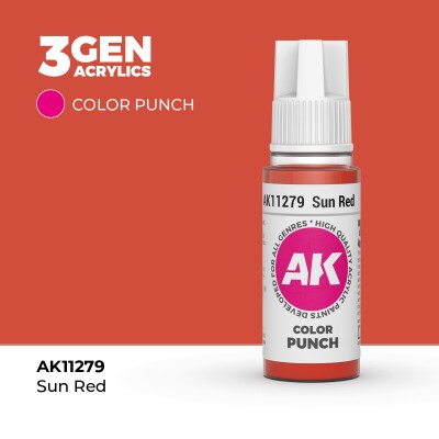 Акрилова фарба SUN RED – COLOR PUNCH / СОНЯЧНО-ЧЕРВОНИЙ AK-interactive AK11279 детальное изображение General Color AK 3rd Generation