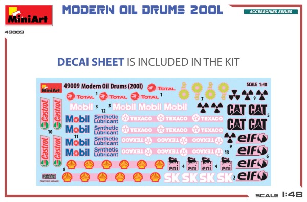 Scale model 1/48 Modern Oil Drums 200L MiniArt 49009 детальное изображение Аксессуары Диорамы