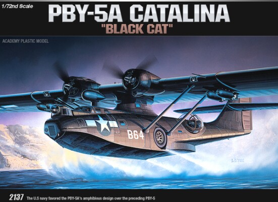 Збірна модель 1/72 Американський патрульний бомбардувальник PBY-5A Catalina [Black Cat] Academy 12487 детальное изображение Самолеты 1/72 Самолеты