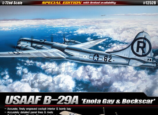 Збірна модель 1/72 Літак USAAF B-29A Enola Gay &amp; Bockscar Academy 12528 детальное изображение Самолеты 1/72 Самолеты