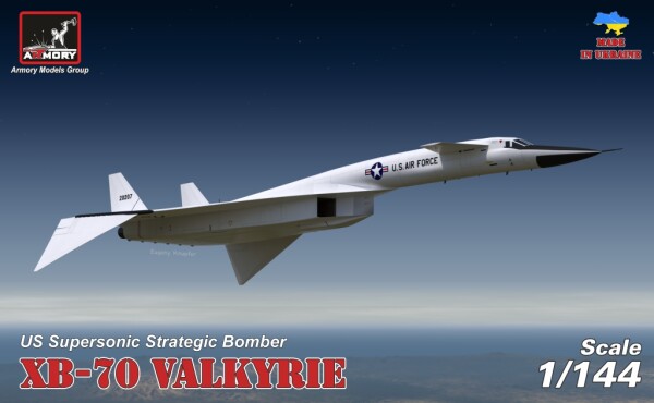 Сборная модель 1/144 Американский сверхзвуковой стратегический бомбардировщик XB-70 Валькирия детальное изображение Самолеты 1/144 Самолеты
