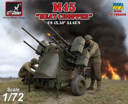 Сборная модель 1/72 Зенитная установка M45 Quadmount 4x 12,7-мм турель M2HB на прицепе M20 детальное изображение Артиллерия 1/72 Артиллерия