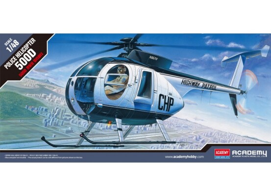 Збірна модель 1/48 Поліцейський вертоліт HUGHES 500D Academy 12249 детальное изображение Вертолеты 1/48 Вертолеты
