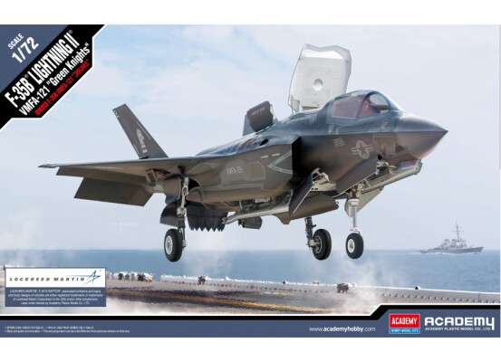 Збірна модель 1/72 Винищувач морської піхоти США F-35B Lightning II VMFA-121 «Зелені лицарі» Academy 12569 детальное изображение Самолеты 1/72 Самолеты