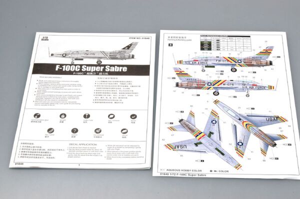 &gt;
  Scale model 1/72 Aircraft F-100C Super
  Sabre Trumpeter 01648 детальное изображение Самолеты 1/72 Самолеты