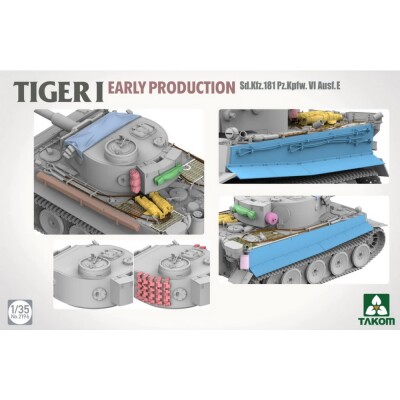 Збірна модель 1/35 Танк Тигр I раннього виробництва Sd.Kfz.181 Pz.Kpfw.VI Ausf.E Takom 2196 детальное изображение Бронетехника 1/35 Бронетехника