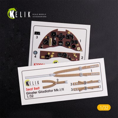 Gloster Gladiator Mk.I/II 3D interior decal for kit ICM 1/32 KELIK K32001 детальное изображение 3D Декали Афтермаркет