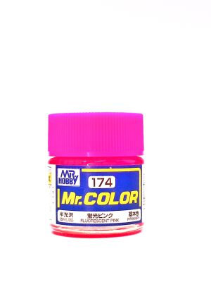 Fluorescent Pink gloss, Mr. Color solvent-based paint 10 ml. (Флуоресцентний Рожевий глянсовий) детальное изображение Нитрокраски Краски