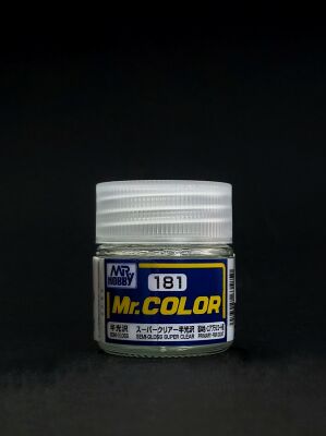 Super clear semigloss, Mr. Color solvent-based paint 10 ml. (Супер Прозрачный полуматовый) детальное изображение Лаки Модельная химия