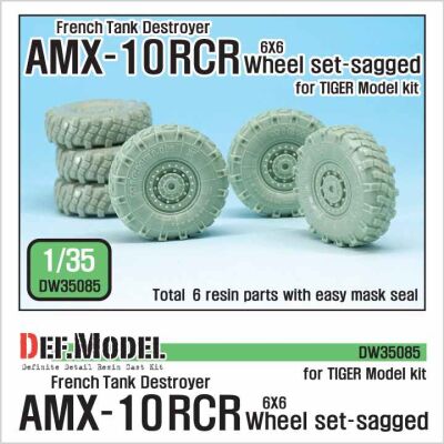 French AMX-10 RCR Tank Destroyer 6x6 Sagged Wheel set  детальное изображение Смоляные колёса Афтермаркет