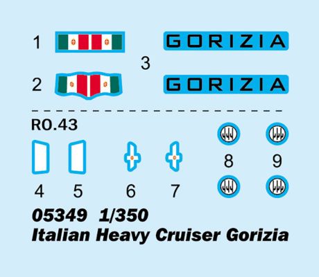 Збірна модель 1/350 Італійський важкий крейсер Gorizia Trumpeter 05349 детальное изображение Флот 1/350 Флот