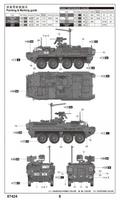 Сборная модель 1/72 Машина огневой поддержки М1131 Страйкер Трумпетер 07424 детальное изображение Автомобили 1/72 Автомобили