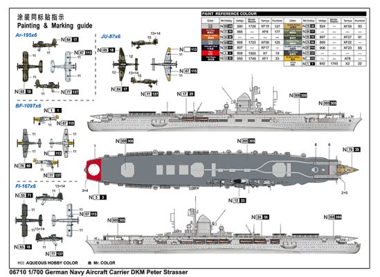 German Navy Aircraft Carrier DKM Peter Strasser детальное изображение Флот 1/700 Флот