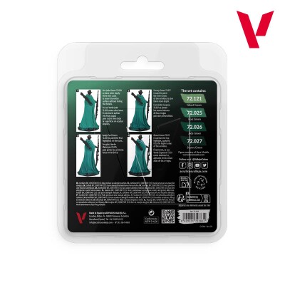 Набор акриловых красок Game Color Холодные зелёные оттенки (Cold green Color Set) 4 шт VAL 72383 детальное изображение Наборы красок Краски