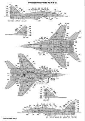 Foxbot 1/48 Декаль для МіГ-29 технічні написи (9-12, 9-13, 9-51) детальное изображение Декали Афтермаркет