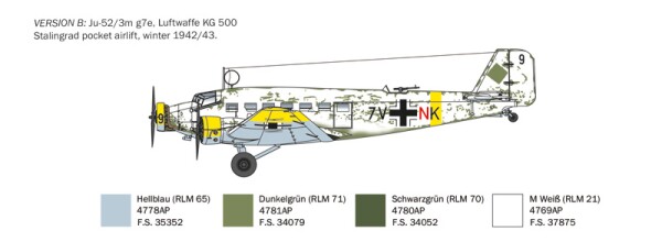 Збірна модель 1/72 Літак Юнкерс Ю 52/3м Italeri 0102 детальное изображение Самолеты 1/72 Самолеты