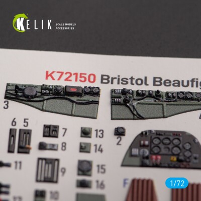 Bristol Beauhfighter TF.X 3D декаль інтер'єр для комплекту Airfix 1/72 KELIK K72150 детальное изображение 3D Декали Афтермаркет