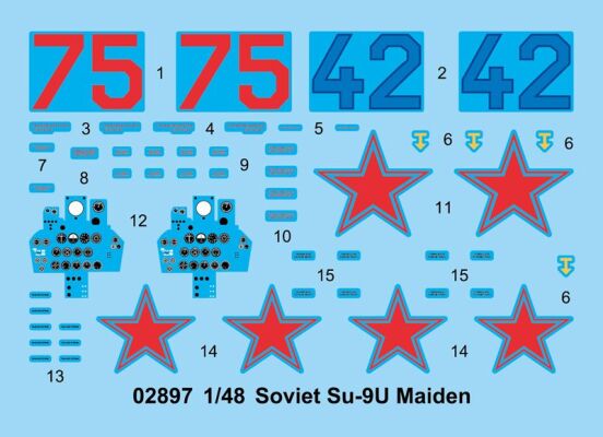 Scale model 1/48 Soviet Su-9U Maiden Trumpeter 02897 детальное изображение Самолеты 1/48 Самолеты