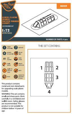 Стекло кабины (вакуумное) 1/72 A5M Claude (ранняя версия) Clear Prop CPA-72022 детальное изображение Наборы деталировки Афтермаркет