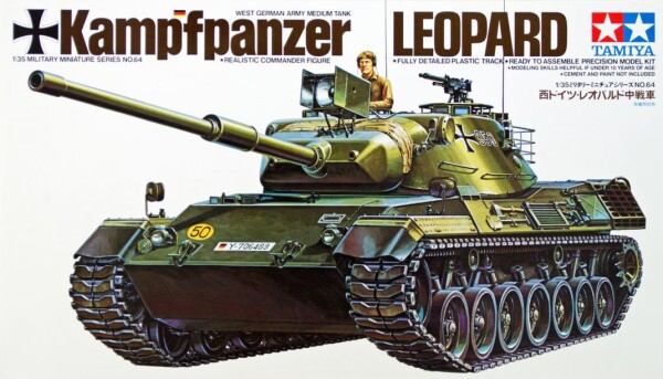 Збірна модель 1/35 Основний бойовий танк Kampfpanzer Леопард (Західнонімецька армія) Tamiya 35064 детальное изображение Бронетехника 1/35 Бронетехника