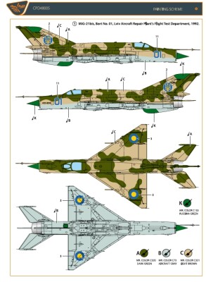 Декаль 1/48 МіГ-21 Повітряні сили України Clear Prop CPD48005 детальное изображение Декали Афтермаркет