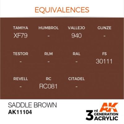 Акрилова фарба SADDLE BROWN – STANDARD / КОРИЧНЕВЕ СІДЛО AK-interactive AK11104 детальное изображение General Color AK 3rd Generation