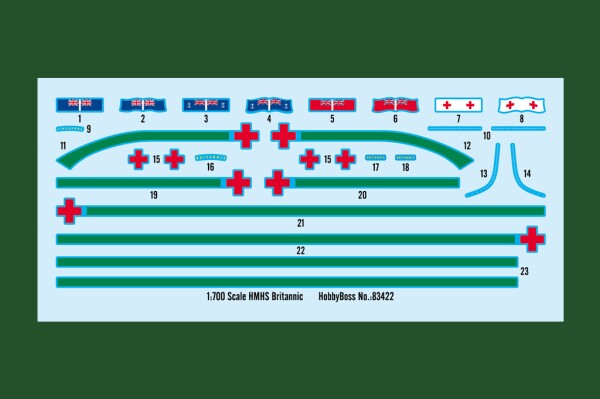Збірна модель 1/700 Шпитальне  судно Britannic HobbyBoss 83422 детальное изображение Гражданский флот Флот