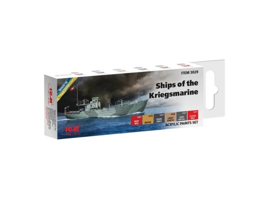 Set of acrylic paints for Kriegsmarine ships ICM 3029 детальное изображение Наборы красок Краски