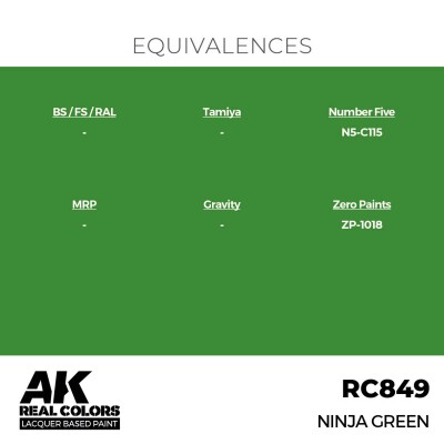 Акриловая краска на спиртовой основе Ninja Green / Зеленый Ниндзя  АК-интерактив RC849 детальное изображение Real Colors Краски