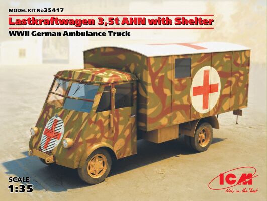 Німецький армійський автомобіль Lastkraftwagen 3.5 t AHN з будкою детальное изображение Автомобили 1/35 Автомобили