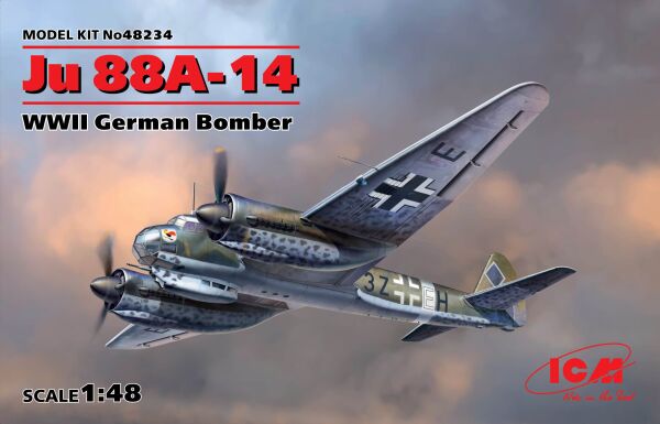 Німецький бомбардувальник Ju 88A-14 детальное изображение Самолеты 1/48 Самолеты