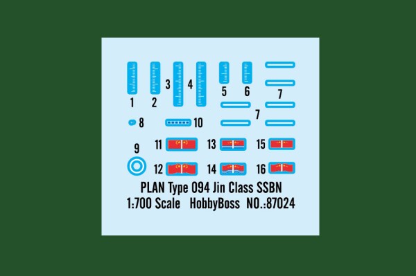 Збірна модель 1/700 Підводний човен PLAN Type 094 Jin Class SSBN HobbyBoss 87024 детальное изображение Флот 1/700 Флот