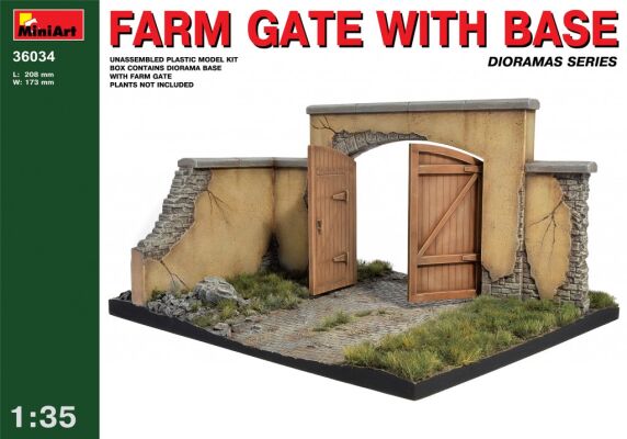 Ворота фермы с основанием детальное изображение Строения 1/35 Диорамы
