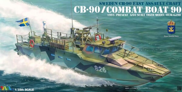 Збірна модель 1/35 Корабель Sweden CB90 Fast Assault Craft 1991-present Tiger Model 6290 детальное изображение Флот 1/35 Флот