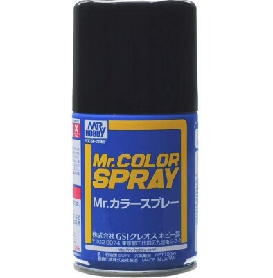 Аэрозольная краска Flat Black / Чёрный матовый Mr.Color Spray (100 ml) S33 детальное изображение Краска / грунт в аэрозоле Краски