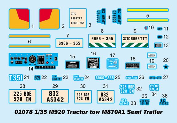 Scale model 1/35 M920 tractor with semi-trailer M870A1 Trumpeter 01078 детальное изображение Автомобили 1/35 Автомобили