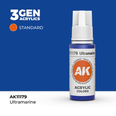 Акриловая краска ULTRAMARINE – STANDARD / УЛЬТРАМАРИН АК-интерактив AK11179 детальное изображение General Color AK 3rd Generation