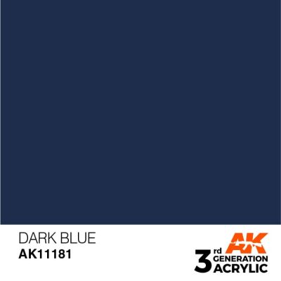 Акрилова фарба DARK BLUE STANDARD - ТЕМНО СИНІЙ / INK АК-Interactive AK11181 детальное изображение General Color AK 3rd Generation