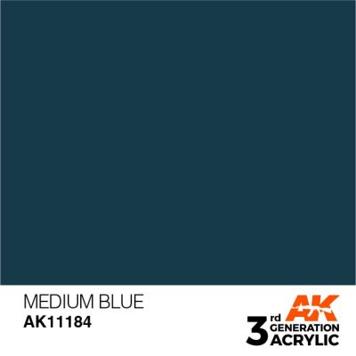 Акриловая краска MEDIUM BLUE STANDARD - УМЕРЕННЫЙ СИНИЙ / INK АК-интерактив AK11184 детальное изображение General Color AK 3rd Generation