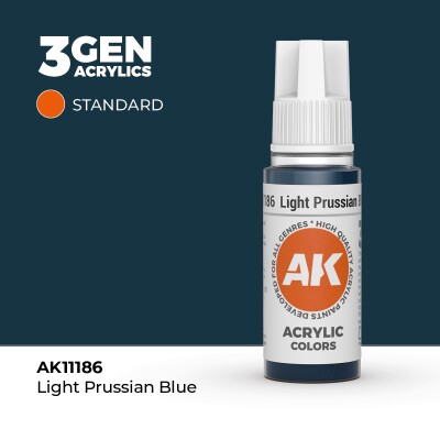 Акриловая краска LIGHT PRUSSIAN BLUE STANDARD - ПРУССКИЙ СВЕТЛО-СИНИЙ / INK АК-интерактив AK11186 детальное изображение General Color AK 3rd Generation