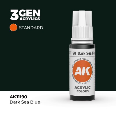 Акрилова фарба DARK SEA BLUE STANDARD - МОРСЬКИЙ ТЕМНО-СИНІЙ / INK АК-Interactive AK11190 детальное изображение General Color AK 3rd Generation