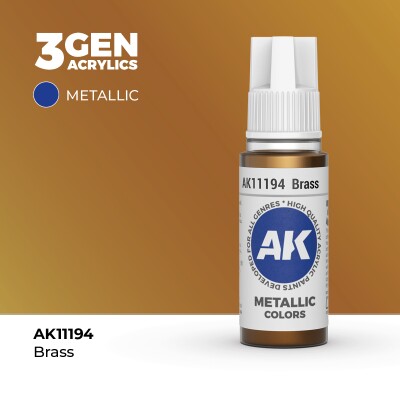 Акрилова фарба BRASS METALLIC - ЛАТУНЬ МЕТАЛІК / INK АК-Interactive AK11194 детальное изображение Металлики и металлайзеры Модельная химия